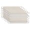 Contemporary Home Living Ribbed Striped Placemats with Twisted Fringe - 19" - Beige and Gray - Set of 6